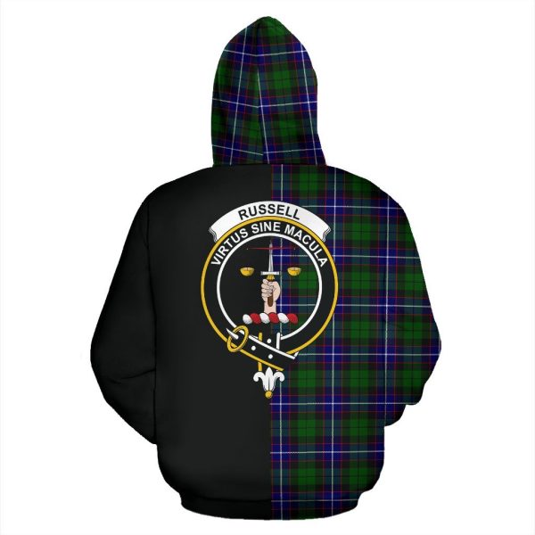 Russell Modern Tartan Crest Zipper Hoodie - Half Of Me Style Sale - Image 3