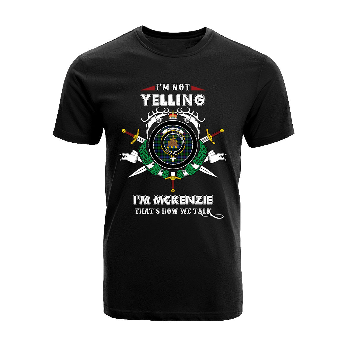 McKenzie Tartan Crest T-shirt – I m not yelling style For Discount