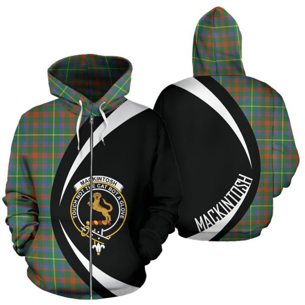MacKintosh Hunting Ancient Tartan Crest Zipper Hoodie - Circle Style For Discount