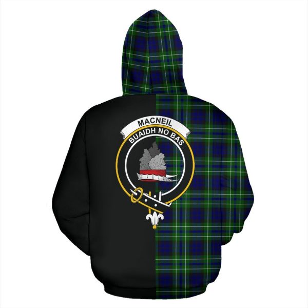 MacNeil of Colonsay Modern Tartan Crest Zipper Hoodie - Half Of Me Style For Discount - Image 3