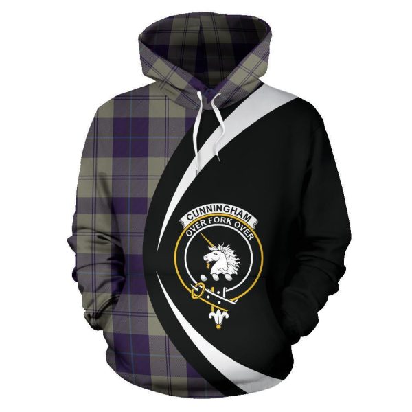 Cunningham Dress Blue Dancers Tartan Crest Hoodie - Circle Style Fashion - Image 2