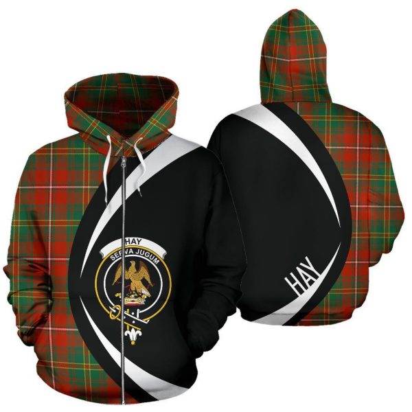 Hay Ancient Tartan Crest Zipper Hoodie - Circle Style For Cheap