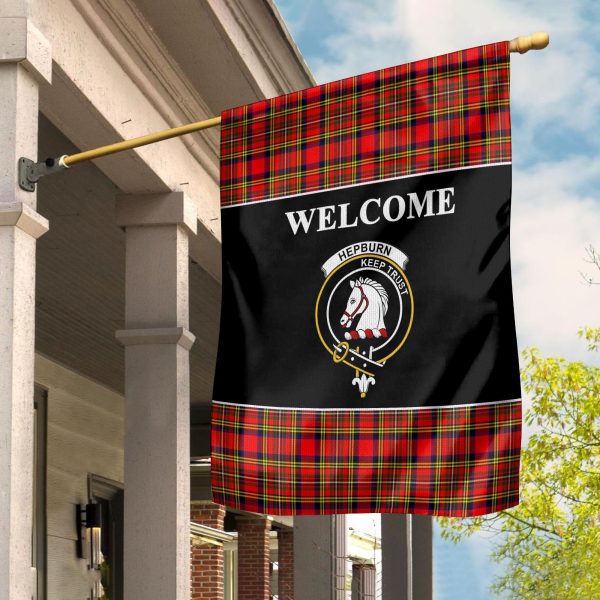 Hepburn Tartan Crest Black Garden Flag Discount - Image 2