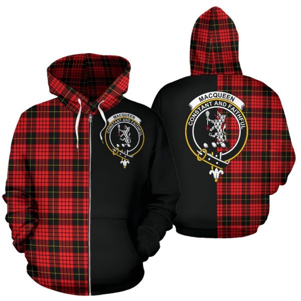 MacQueen Modern Tartan Crest Zipper Hoodie - Half Of Me Style Hot on Sale