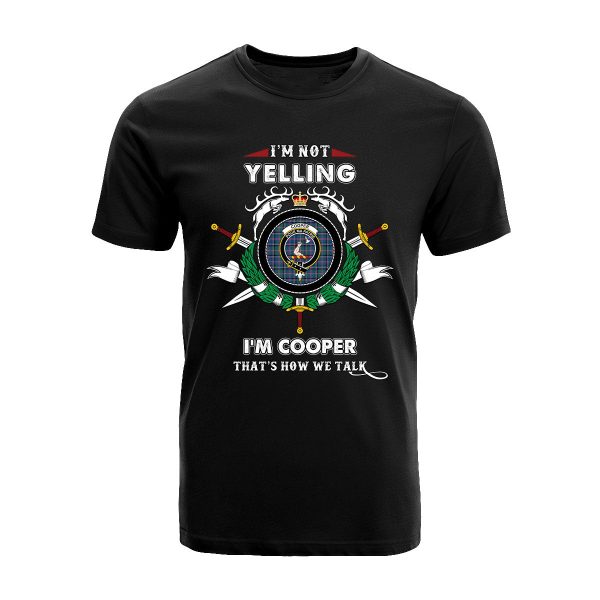 Cooper Tartan Crest T-shirt - I m not yelling style Online now