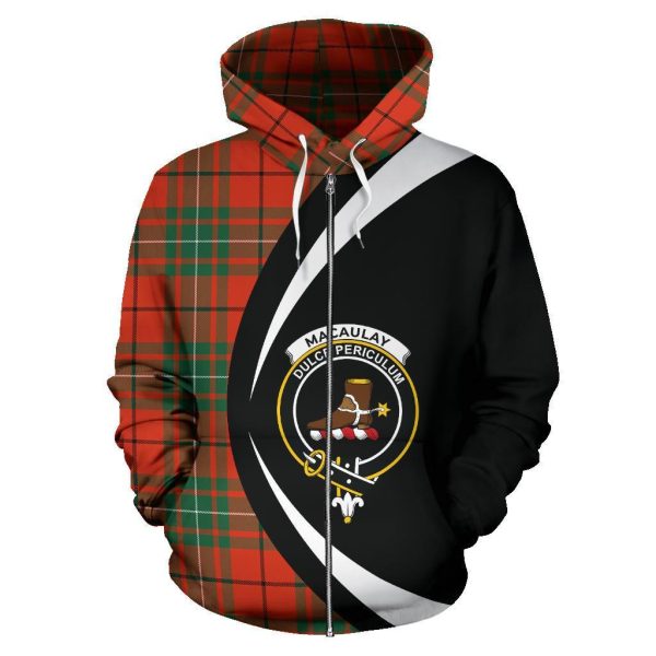 MacAulay Ancient Tartan Crest Zipper Hoodie - Circle Style Cheap - Image 2