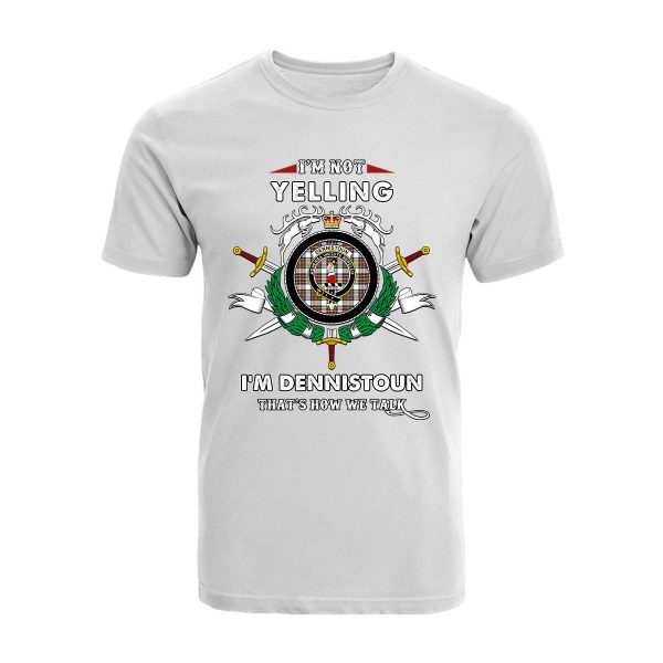Dennistoun Tartan Crest T-shirt - I m not yelling style Online Sale - Image 3