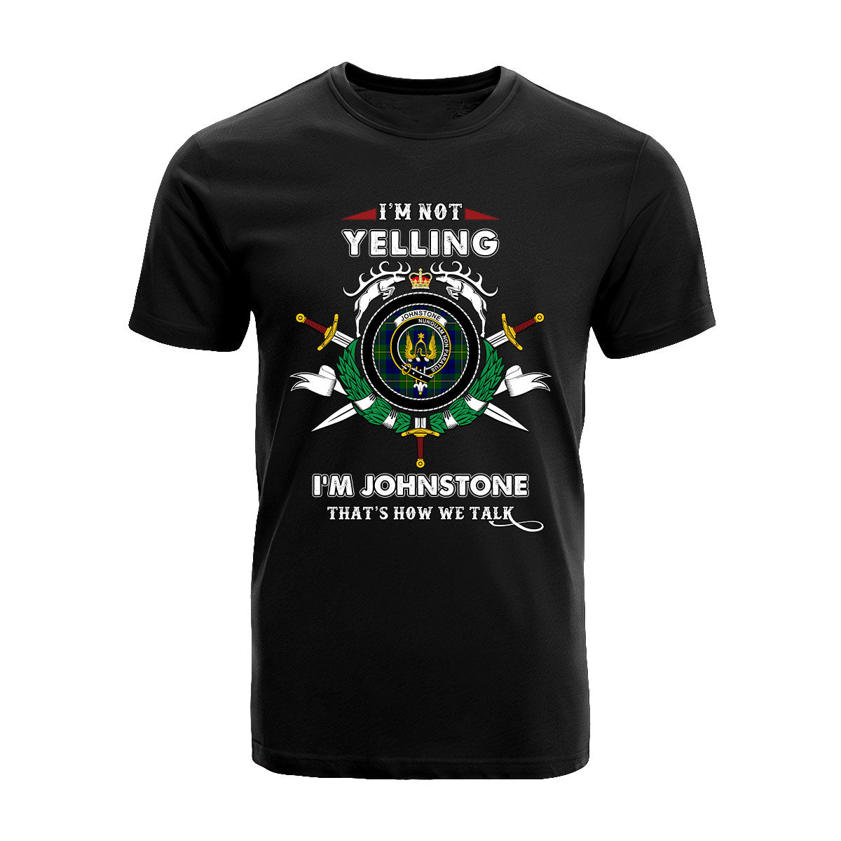 Johnstone Modern Tartan Crest T-shirt – I m not yelling style Fashion