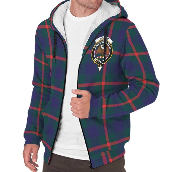 Agnew Modern Tartan Crest Sherpa Hoodie on Sale - Image 3