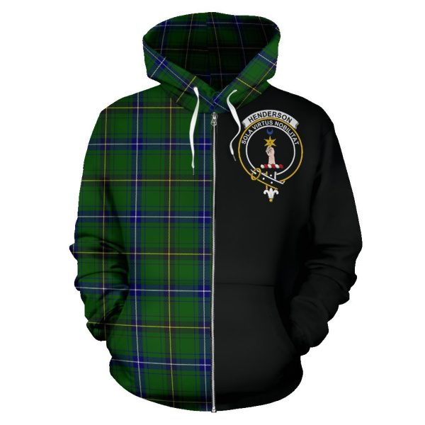 Henderson Modern Tartan Crest Zipper Hoodie - Half Of Me Style Online now - Image 2