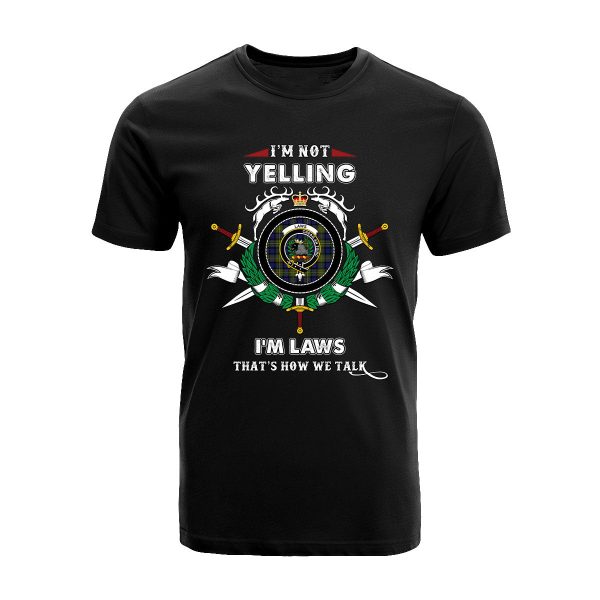Laws Tartan Crest T-shirt - I m not yelling style Sale