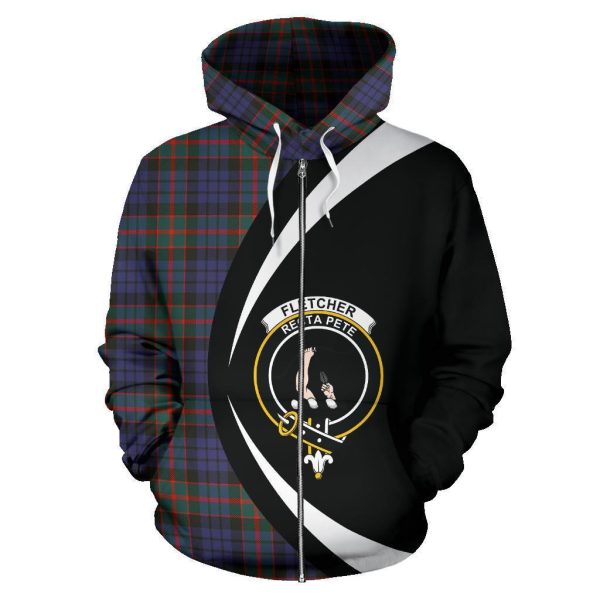 Fletcher of Dunans Tartan Crest Zipper Hoodie - Circle Style Hot on Sale - Image 2