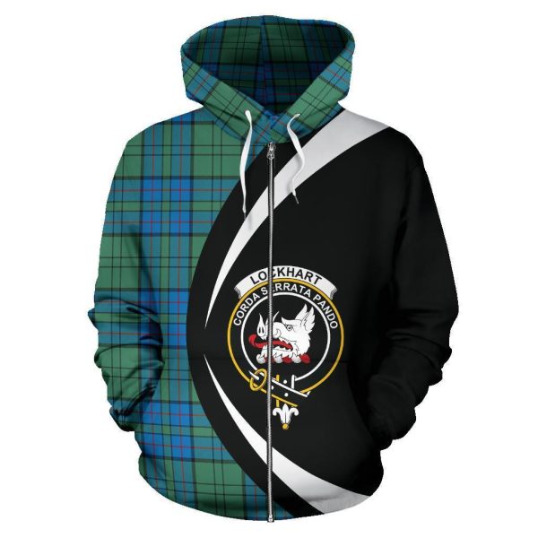 Lockhart Tartan Crest Zipper Hoodie - Circle Style Hot on Sale - Image 2