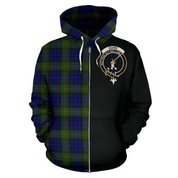 Gunn Modern Tartan Crest Zipper Hoodie - Half Of Me Style Supply - Image 2