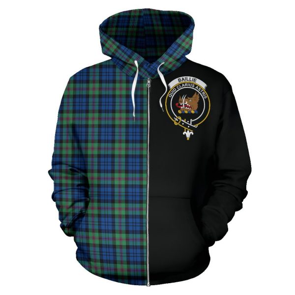 Baird Ancient Tartan Crest Zipper Hoodie - Half Of Me Style For Discount - Image 2