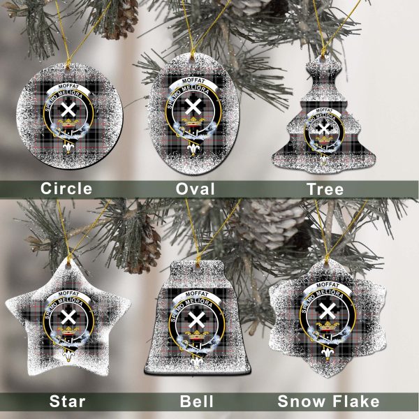 Moffat Tartan Christmas Ceramic Ornament - Snow Style Cheap