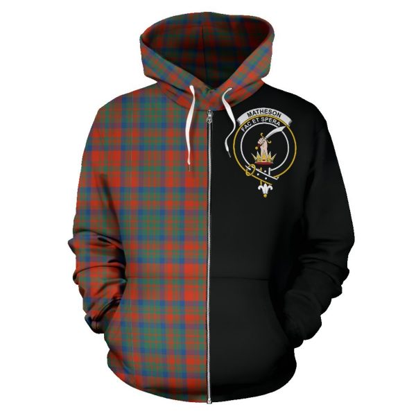 Matheson Ancient Tartan Crest Zipper Hoodie - Half Of Me Style on Sale - Image 2