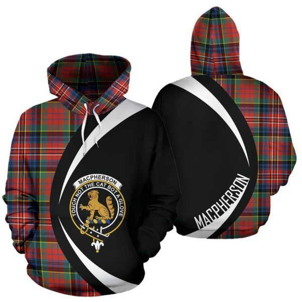 MacPherson Ancient Tartan Crest Hoodie - Circle Style Sale