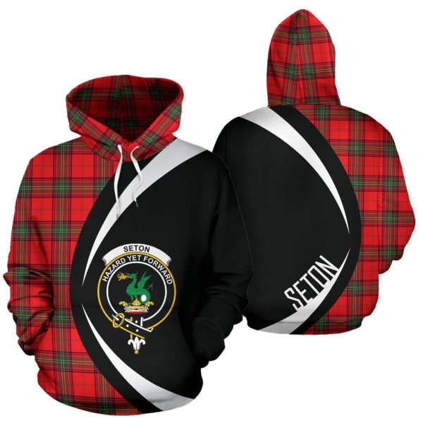 Seton Modern Tartan Crest Hoodie - Circle Style Sale