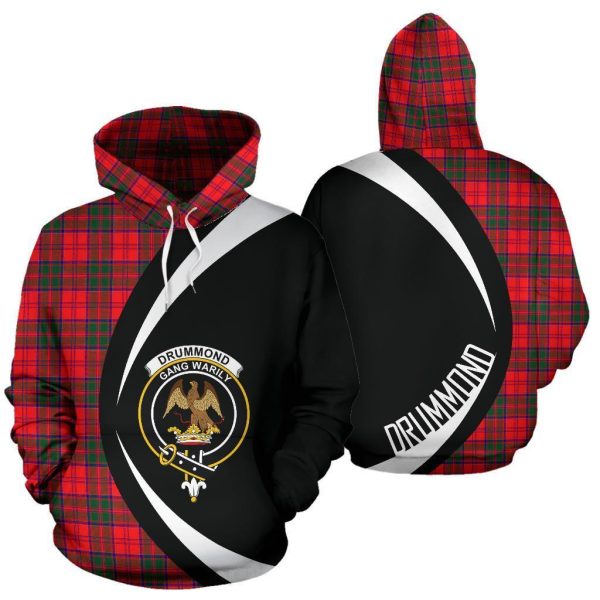 Drummond Modern Tartan Crest Hoodie - Circle Style Online now