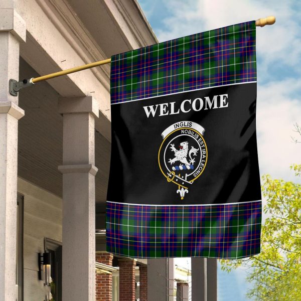 Inglis Tartan Crest Black Garden Flag For Cheap - Image 2