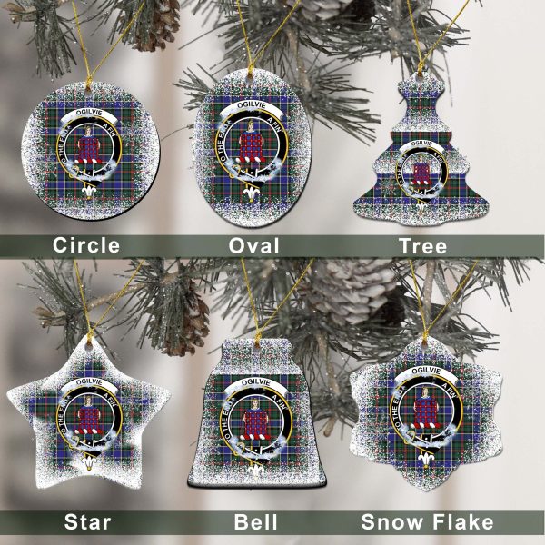 Ogilvie Tartan Christmas Ceramic Ornament - Snow Style For Discount