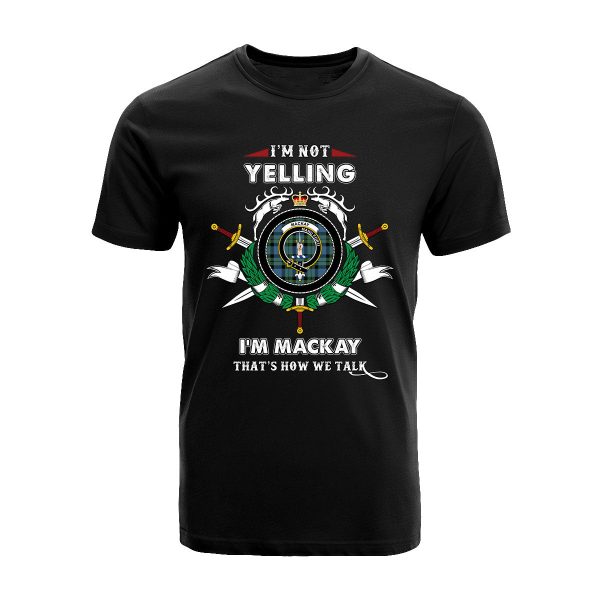 Mackay Tartan Crest T-shirt - I m not yelling style For Cheap