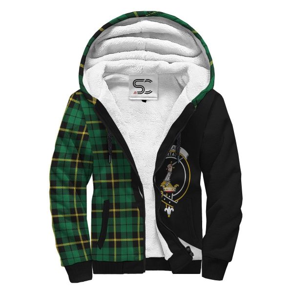 Wallace Hunting - Green Tartan Crest Sherpa Hoodie - Circle Style Online Sale