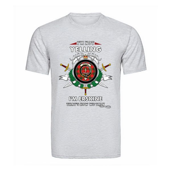 Erskine Tartan Crest T-shirt - I m not yelling style For Sale - Image 5