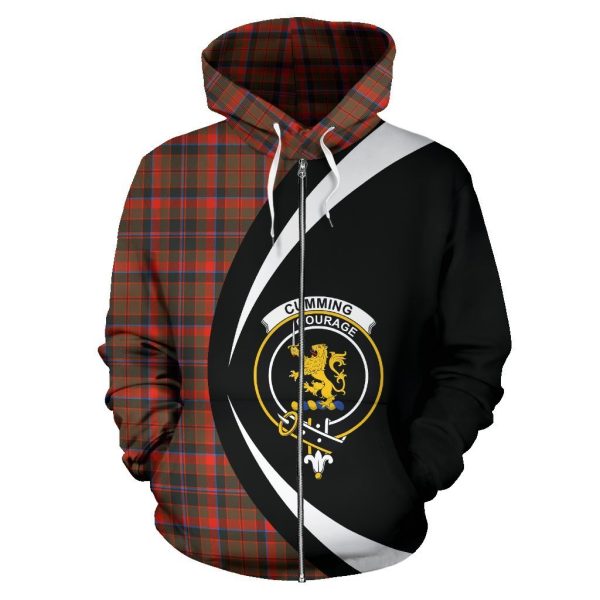 Cumming Hunting Weathered Tartan Crest Zipper Hoodie - Circle Style Online Sale - Image 2
