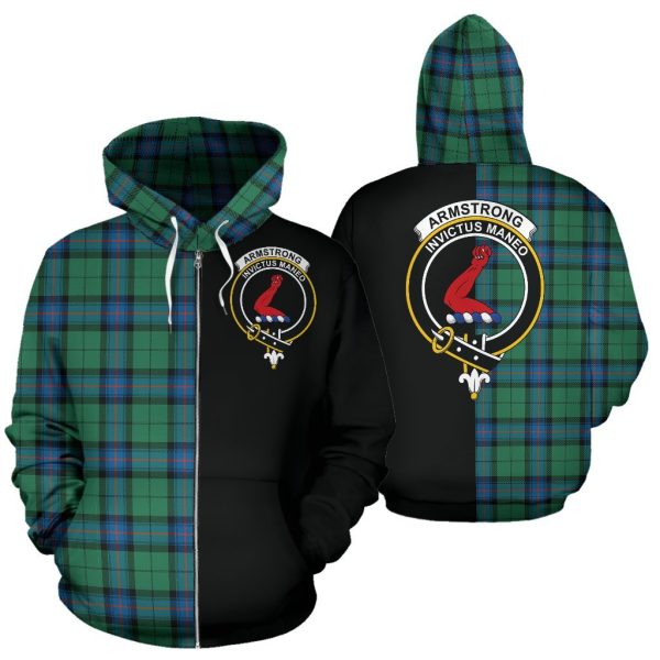 Armstrong Ancient Tartan Crest Zipper Hoodie - Half Of Me Style Sale