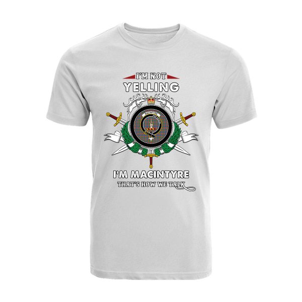 MacIntyre Tartan Crest T-shirt - I m not yelling style Hot on Sale - Image 3
