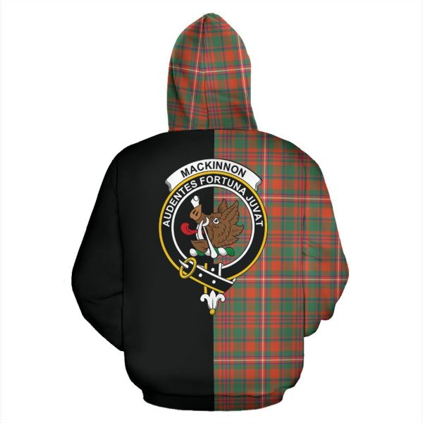 MacKinnon Ancient Tartan Crest Zipper Hoodie - Half Of Me Style For Cheap - Image 3
