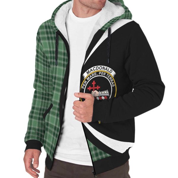 MacDonald Lord of the Isles Hunting Tartan Crest Sherpa Hoodie - Circle Style on Sale - Image 3