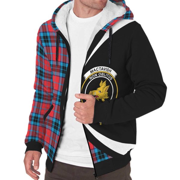 MacTavish Modern Tartan Crest Sherpa Hoodie - Circle Style Online - Image 3