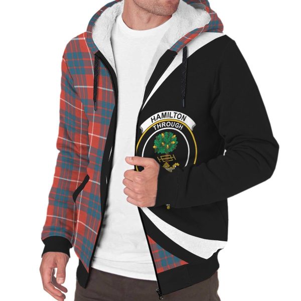 Hamilton Ancient Tartan Crest Sherpa Hoodie - Circle Style Supply - Image 3