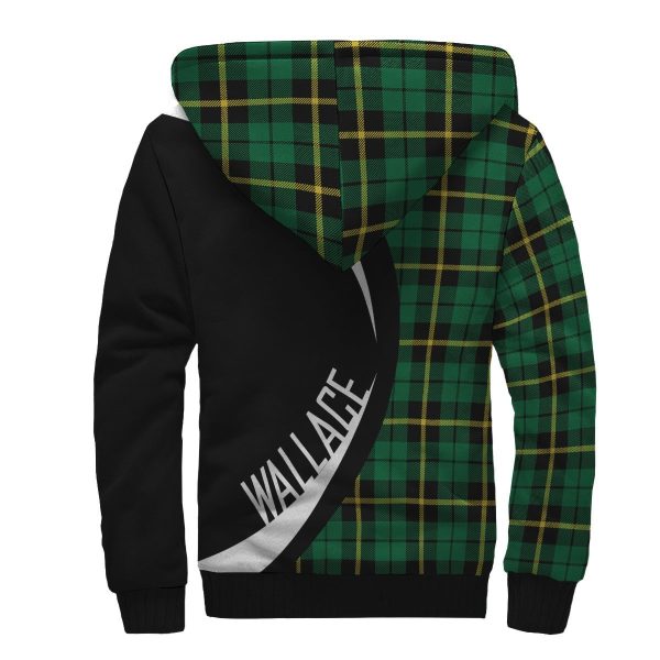 Wallace Hunting - Green Tartan Crest Sherpa Hoodie - Circle Style Online Sale - Image 2