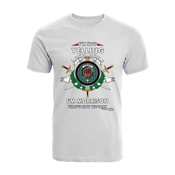 Morrison Tartan Crest T-shirt - I m not yelling style For Sale - Image 3