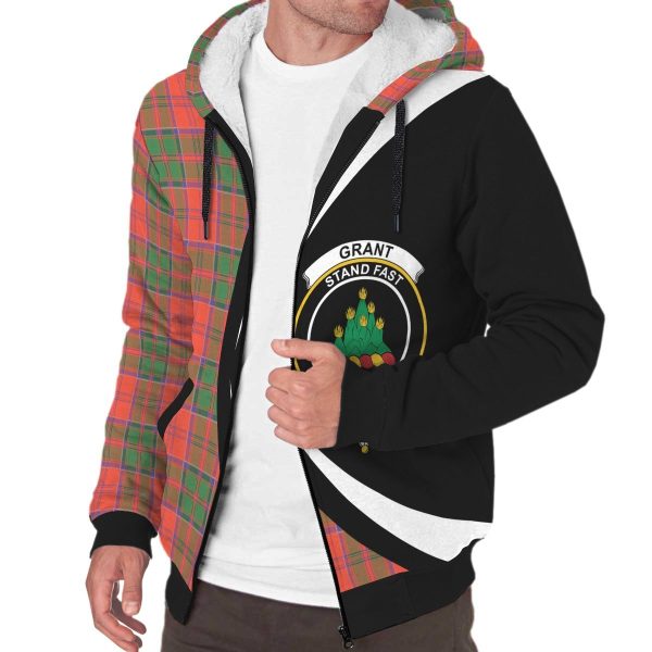 Grant Ancient Tartan Crest Sherpa Hoodie - Circle Style For Sale - Image 3