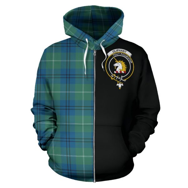 Oliphant Ancient Tartan Crest Zipper Hoodie - Half Of Me Style Online - Image 2