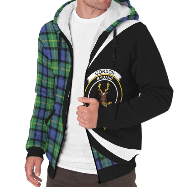Gordon Old Ancient Tartan Crest Sherpa Hoodie - Circle Style on Sale - Image 3