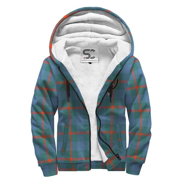 Agnew Ancient Tartan Crest Sherpa Hoodie on Sale