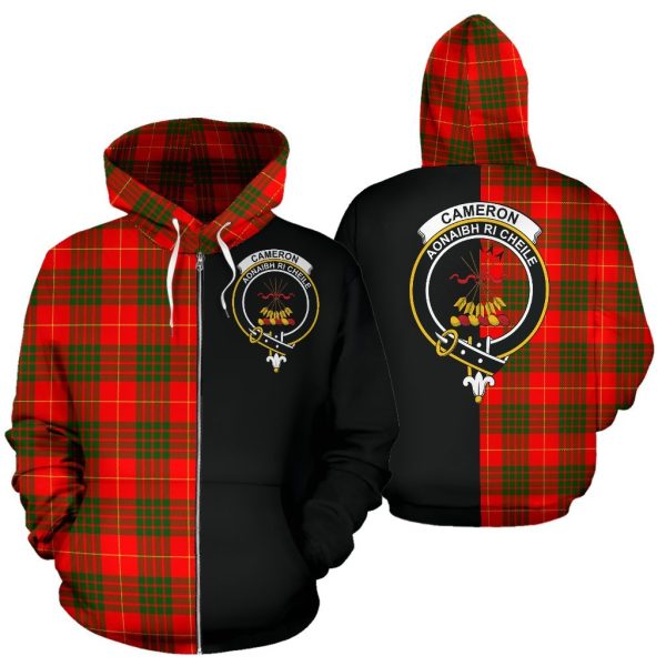 Cameron Modern Tartan Crest Zipper Hoodie - Half Of Me Style Discount