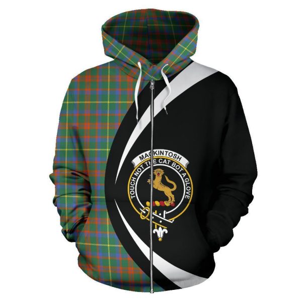 MacKintosh Hunting Ancient Tartan Crest Zipper Hoodie - Circle Style For Discount - Image 2