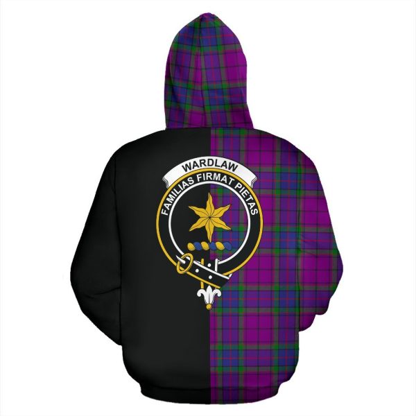 Wardlaw Modern Tartan Crest Zipper Hoodie - Half Of Me Style Sale - Image 3