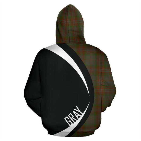 Gray Tartan Crest Hoodie - Circle Style For Sale - Image 3