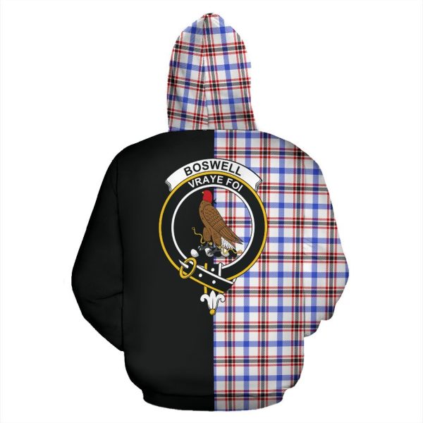 Boswell Modern Tartan Crest Zipper Hoodie - Half Of Me Style Discount - Image 3