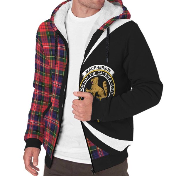 MacPherson Modern Tartan Crest Sherpa Hoodie - Circle Style Fashion - Image 3