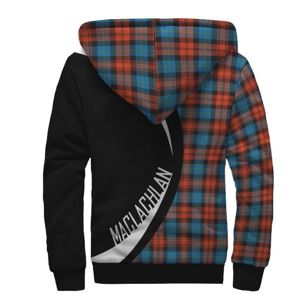 MacLachlan Ancient Tartan Crest Sherpa Hoodie - Circle Style Discount - Image 2