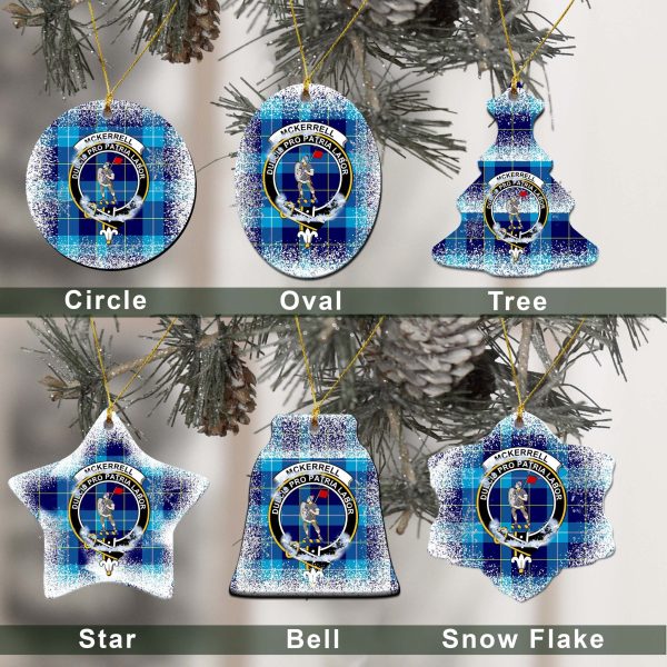 McKerrell Tartan Christmas Ceramic Ornament - Snow Style Cheap